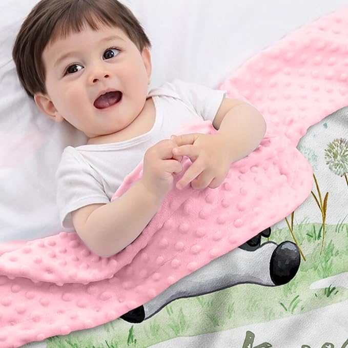 Personalized Baby Blankets for Boys Girls, Custom Name Cows Theme Baby Blanket, Soft Receiving Blanket for Newborns and Toddlers, Ideal for Baby Showers and Nursery Decor