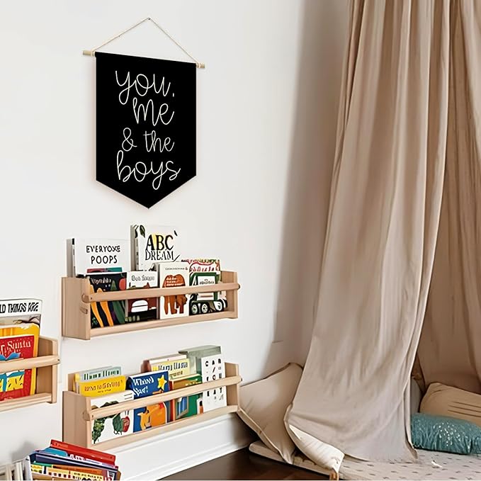 Boys Playroom Decor - You Me & The Boys Banner, Wall Hanging Pennant Flag Decor for Nursery, Classroom & Playroom Essentials