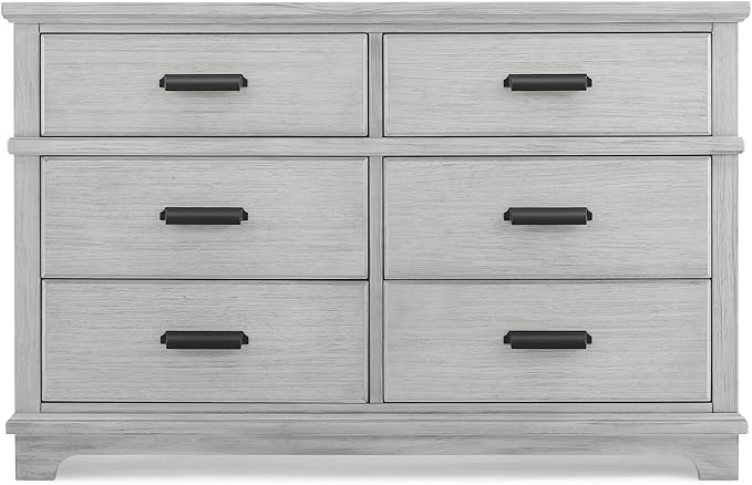 Delta Children Simmons Kids Asher 6 Drawer Dresser with Changing Top, Fully Assembled, Greenguard Gold Certified, Rustic Mist