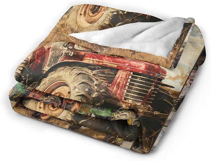 Farmhouse Truck Blanket Truck Throw Blanket Flannel Stuff Merch Cozy Decor Fleece Soft Plush Fuzzy Warm Lightweight Bedding Gifts for Women Men Girl Boy Couch 60"X50"