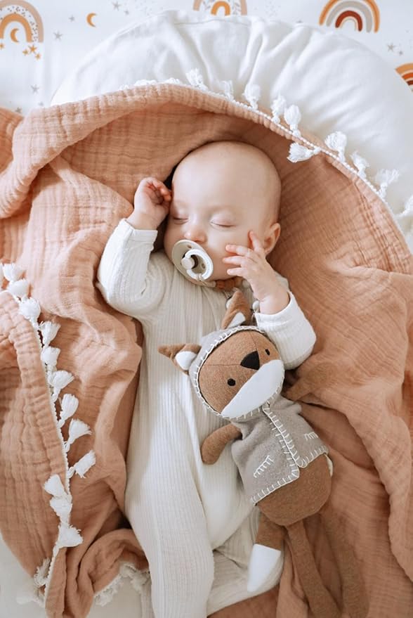 Crane Baby Handmade Soft Plush Stuffed Animal Toy, Cuddle Me Baby Companion, Nursery Essential Gift for Boys and Girls Frankie Fox Woodland Plush Toy