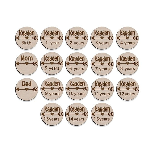 Personalized Wooden Markers for Kids Ruler Growth Chart.