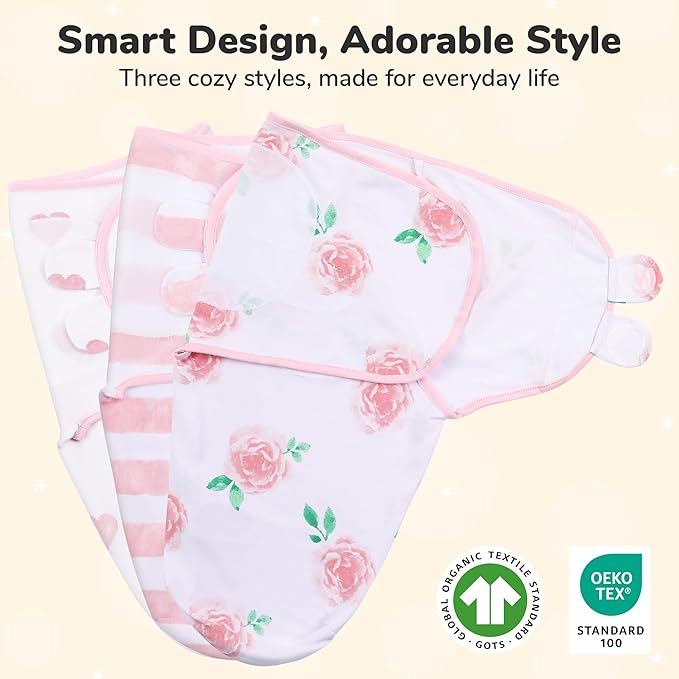 Mama Cheetah Baby Swaddle Sack, Organic Swaddle Blanket, Newborn Swaddling Sleep Sacks, Adjustable Infant Swaddle Wrap, Easy Swaddles for Boy Girl 0-3 Month, Love You
