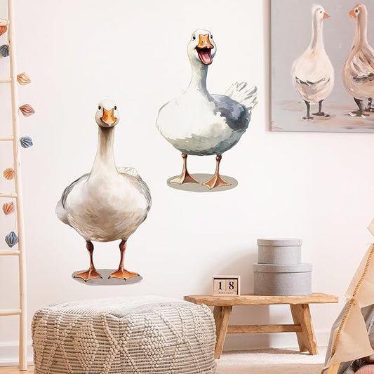 Duck Wall Decals Removable Farm Animal Vinyl Stickers for Nursery Living Room and Kids Playroom Country Poultry Decor Peel and Stick Wall Art