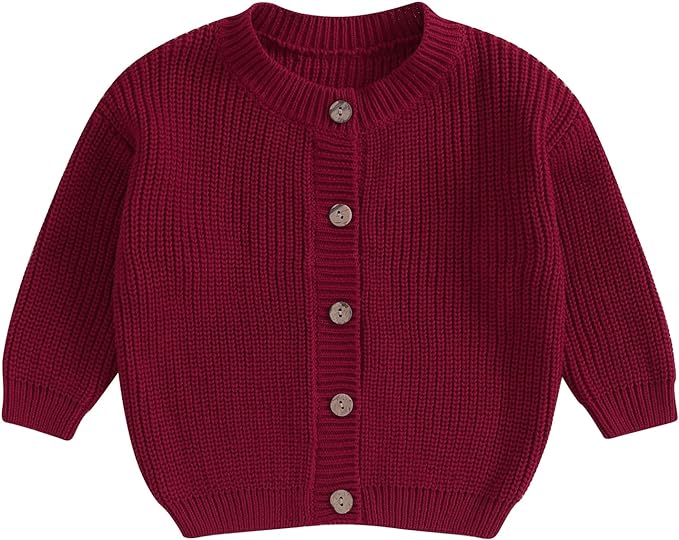 Newborn Baby Boy Girl Knit Sweater Cardigan Winter Warm Button Down Sweatshirt Top Outfit Cute Infant Fall Clothes