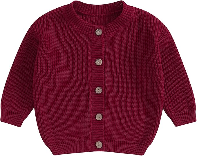 Newborn Baby Boy Girl Knit Sweater Cardigan Winter Warm Button Down Sweatshirt Top Outfit Cute Infant Fall Clothes