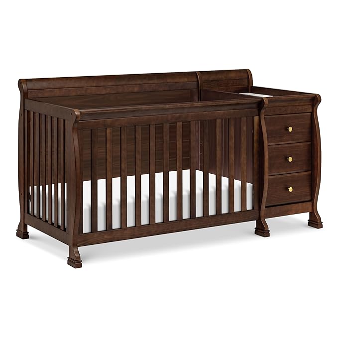 DaVinci Kalani 4-in-1 Convertible Baby Crib & Changing Table Combo - GREENGUARD Gold Certified - Toddler Bed, Daybed, Full-Size Bed Conversion - 4 Adjustable Mattress Heights - White