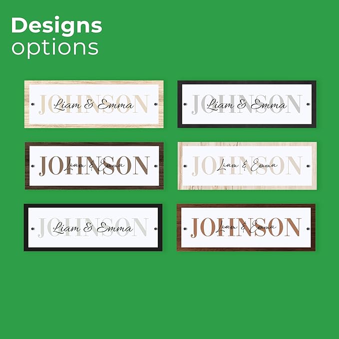 EGD Custom Family Name Wall Sign | Personalized Nameplate for Family Room, Living Room, or Nursery | Custom Acrylic Name Sign | Multiple Size Options
