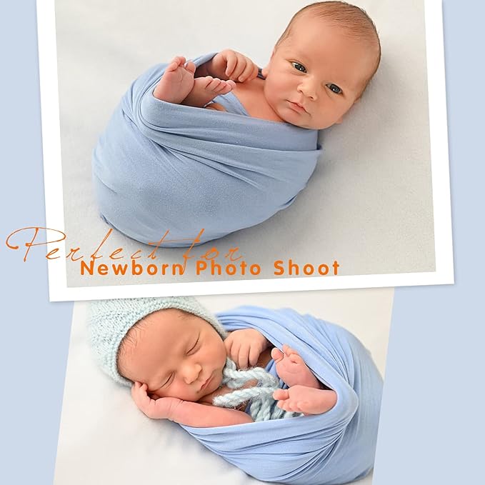 Newborn Posing Wrap Newborn Photography Props Soft Stretch Knit Blanket Handmade Wrap for Baby Boys Girls Photoshoot