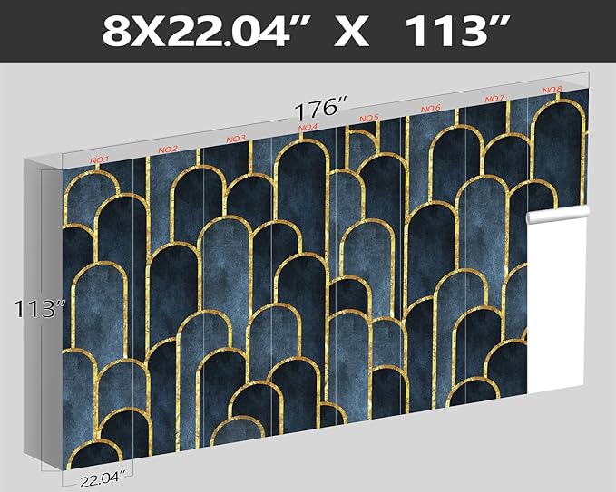 XMPMBM-Gold Geometrical Textured Fabric Wallpaper Abstraction Dark line Living Room Bedroom Bathroom Wall Mural-W 176" X H 113"（138 Square Foot）
