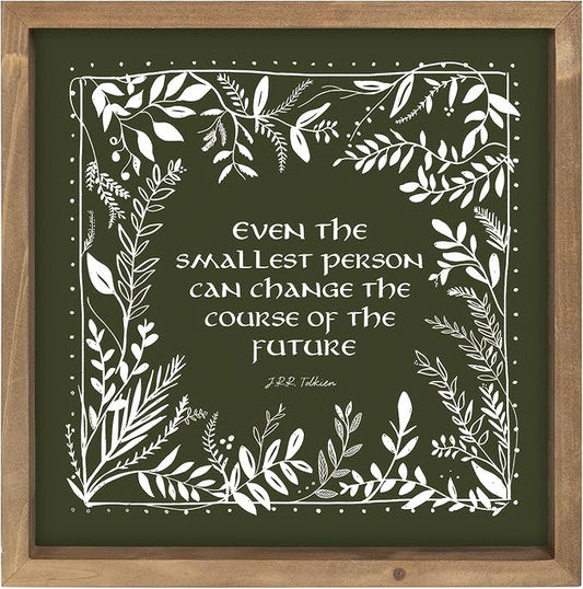 pechpell 11.8 Inch Nursery Wall Decor, Wooden Framed Green Baby Girl Nursery Wall Art with Wreath Sign, Boho Vintage Woodland Nature Themed Kids Room Playroom Table Shelf Decorations for Home
