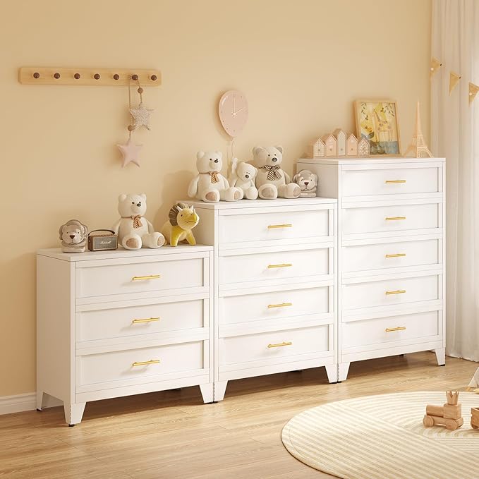 24.8" Tall Metal Dresser for Bedroom, 2 Drawer Nightstand, Side Table, Under Desk Steel Storage Drawer Cabinet, File Drawer for Home Office,Living Room, Entryway, Hallway