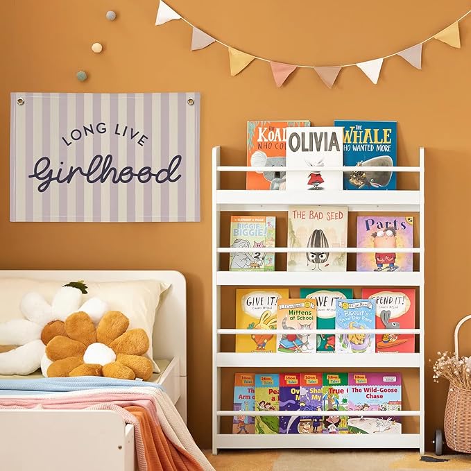 Girls Room Decor Long Live Girlhood Banner, Vintage Purple Stripes Flag Banner Nursery Playroom Wall Decor for Girls Bedroom Dorm Toddler Decorations Teen girls room decor 30x20,lk