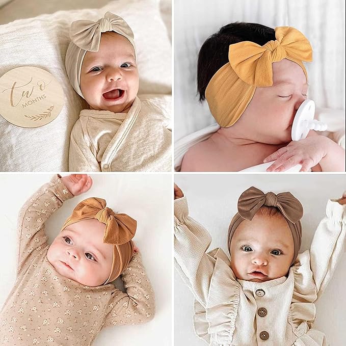 25PCS Baby Nylon Headbands Soft Hairbands Hair Bow Elastics for Baby Girls Newborn Infant Toddlers Kids