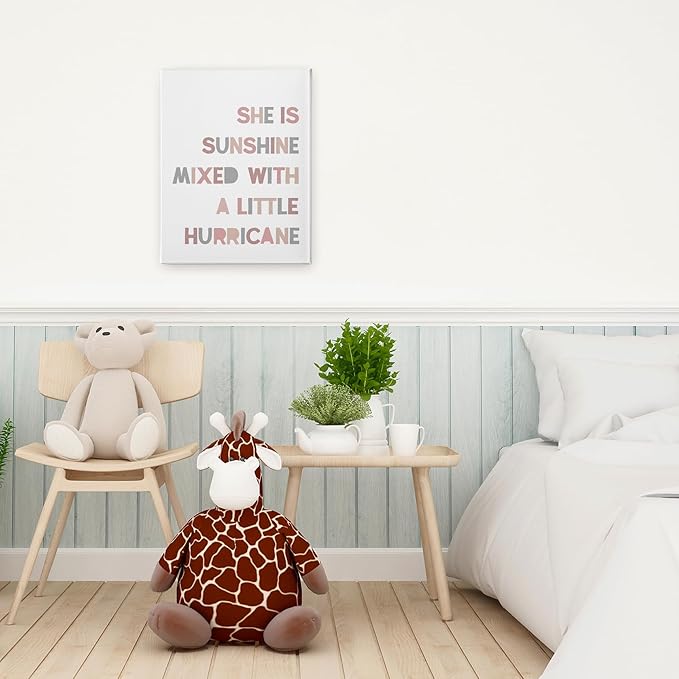 PHAMTE Girls Bedroom Wall Decor,She is Sunshine Mixed with a Little Hurricane Girls Room Wall Art,Sunshine Print Framed Canvas Painting Artwork for Room Bedroom Home Nursery Playroom(11x14 Inch)