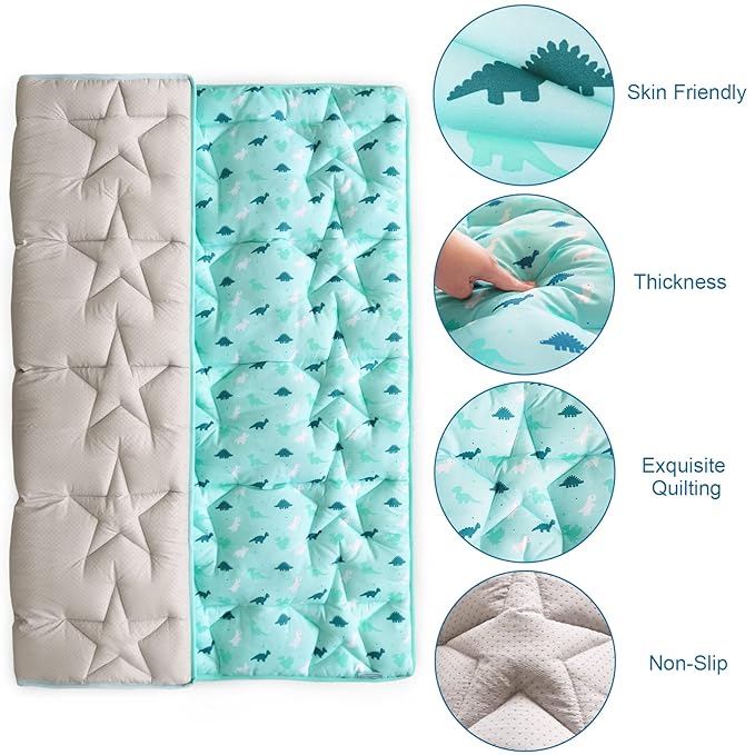 SPRINGSPIRIT Baby Play Mat, 47x47 Infant Play Mat for Playpen, Thicken Cushioned PlayMat for Floor, Non-Slip Washable Baby Playmat, Toddlers, Dinosaur