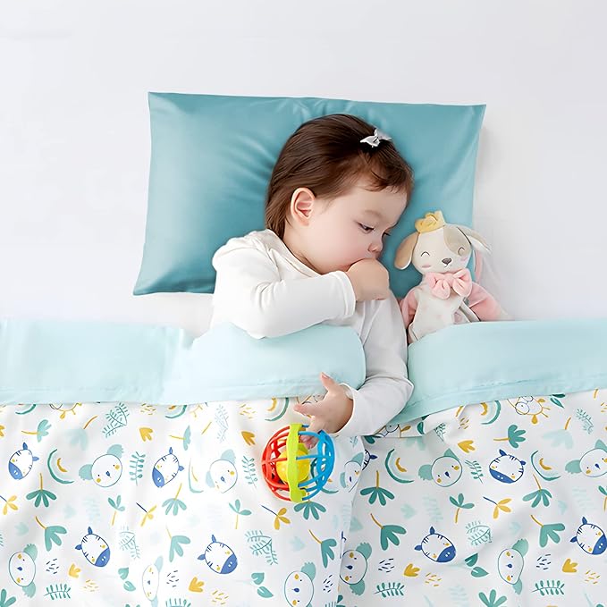 Cotton Toddler Pillowcase 14x20 Envelope: Long-Staple Cotton, Ultra Soft Breathable Durable, Travel Pillow Cover 2 Pack by Fittia