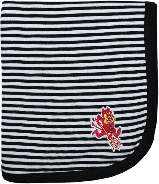 Creative Knitwear Arizona State Sparky The Sun Devil Striped Baby and Toddler Blanket