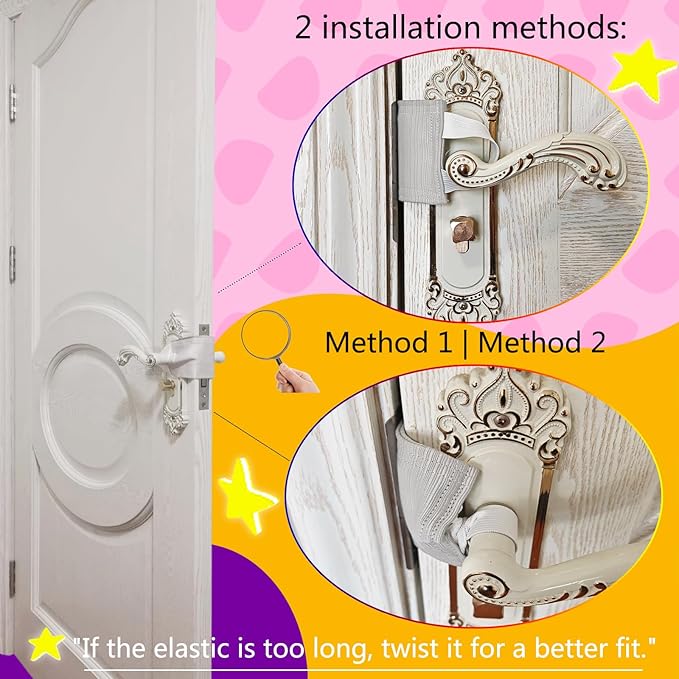 Door Silencer & Baby Door Latch Cover - Quiet Close Cushion Pads Prevent Slamming & Locking, Noise-Reducing Door Closer for Toddler Safety (3-Pack, Light Gray, 4.1x3.1in)
