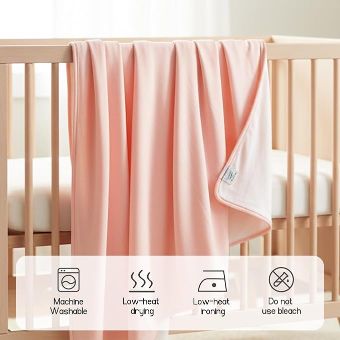 Supersoft Baby Blankets for Girls Boys, Rayon Made from Bamboo Baby Quilt - Breathable & Hypoallergenic Blanket for Bedding Crib Stroller 30"x40" (Pink)