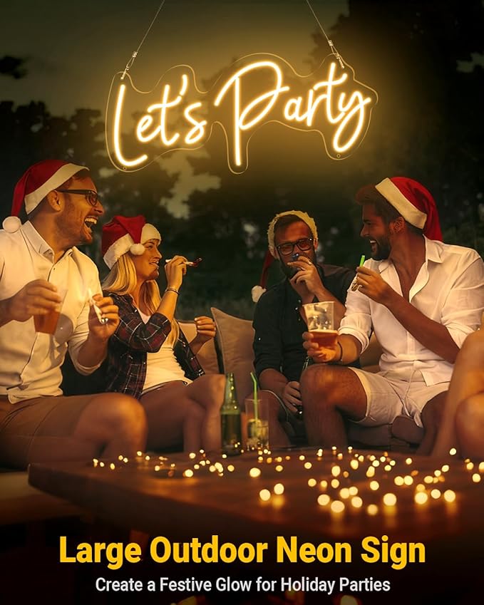 Large Custom Outdoor Neon Sign Waterproof IP67, Personalized Outdoor LED Sign for Backyard with Remote, Customizable Outdoor Light Up Sign for Christmas Party Decor Decoration, Yard, Patio, Garden, Bar, Hot Tub, Wedding Gifts