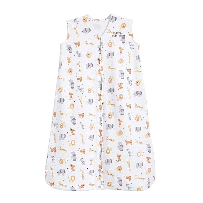 HALO SleepSack, 100% Cotton Wearable Blanket, Swaddle Transition Sleeping Bag, TOG 0.5, Jungle Cotton, Large, 12-18 Months