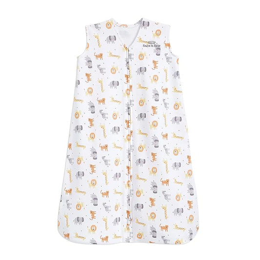 HALO SleepSack, 100% Cotton Wearable Blanket, Swaddle Transition Sleeping Bag, TOG 0.5, Jungle Cotton, Large, 12-18 Months