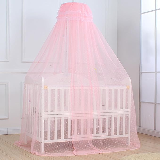 Adjustable Height Baby Bed Canopy - Encrypted Breathable Mesh Bed Curtain for Cribs and Toddler Beds, Nursery Decoration Accessory