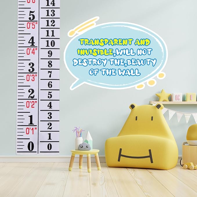 Tatuo 4 Pcs Growth Chart Wall Labels Height Indicator Tape Ruler Growth Chart Decor Height Indicator Adhesive Ruler for Home Room Measuring (White)