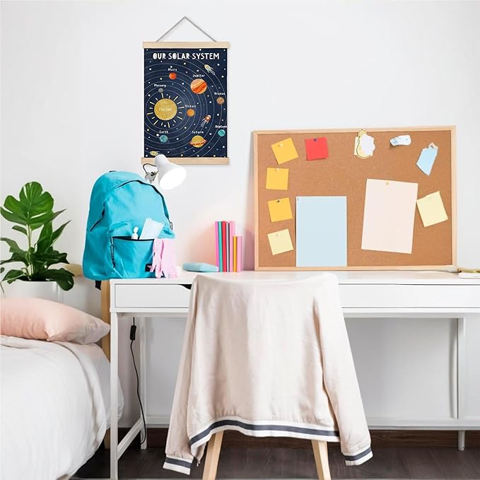 URLLUAE Solar System Poster Hanger Frame，outer Space Room Decor,Space Wall Art,Solar System for Kids,Outer Spaces Room Decor for Boys Room,12x16 Inches