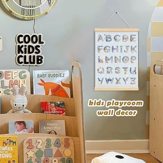 ShowDraven Classroom Wall Decor Hanger Frame, Funny Alphabet for Classroom Wall Indoor Nursery Bedroom Playroom Decororations, Gifts for Boys Girls Nursery Kids, 12x16 Inch