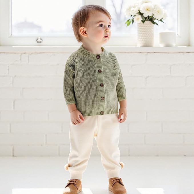 Newborn Baby Boy Girl Knit Sweater Cardigan Winter Warm Button Down Sweatshirt Top Outfit Cute Infant Fall Clothes