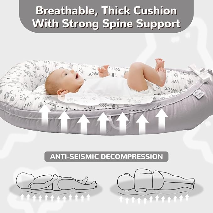 Baby Lounger, Infant Lounger for Newborn,Portable Baby Nest Cover Breathable & Soft, Newborn Essentials