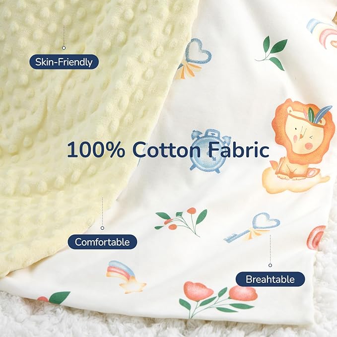 Baby Blankets for Unisex Boys Girls, Reversible Super Soft Blankets for Toddlers with Cotton Front and Dotted Fleece Backing, Lightweight Warm Crib Blanket for All Seasons 30"x40"(Elephant)
