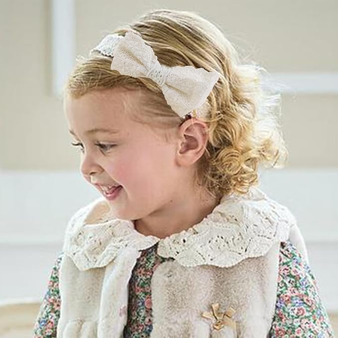 cherrboll Baby Flower Bows Headbands 6pcs Floral Hair Wraps Nylon Hairbands Crown Newborn Infant Toddler Hair Accessories