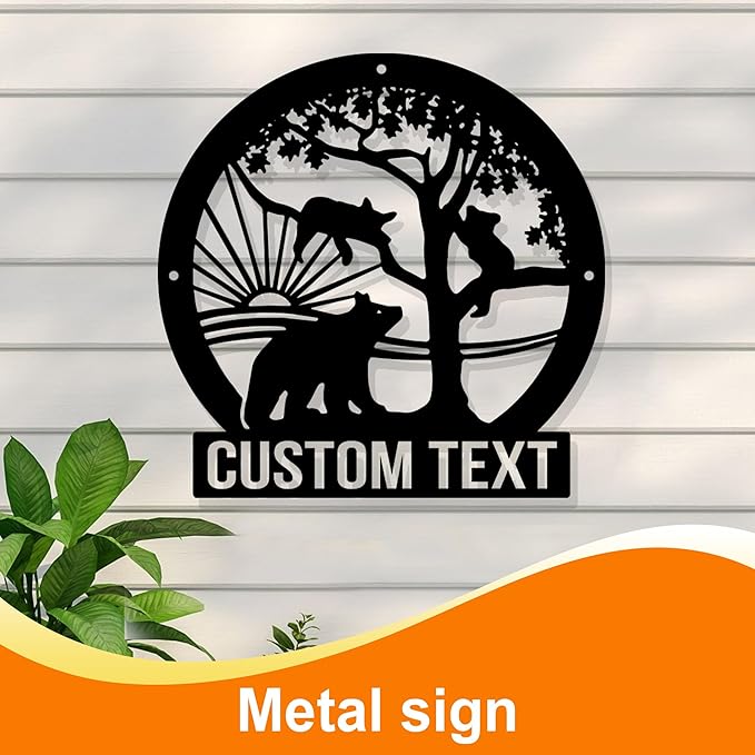 Custom Bear Metal Wall Sign, Personalized Bear Metal Wall Decor, Custom Name Signs, Personalized Cabin Sign, Bear Lover's Gifts