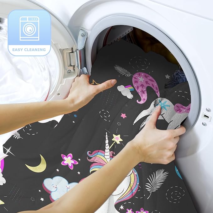 Ultra Soft Fleece Blanket- Lightweight & Warm Throw Blanket for Couch, Cozy Plush Sherpa Blanket for Adults Kids, Durable & Easy Care (Unicorn, 60x80 in)