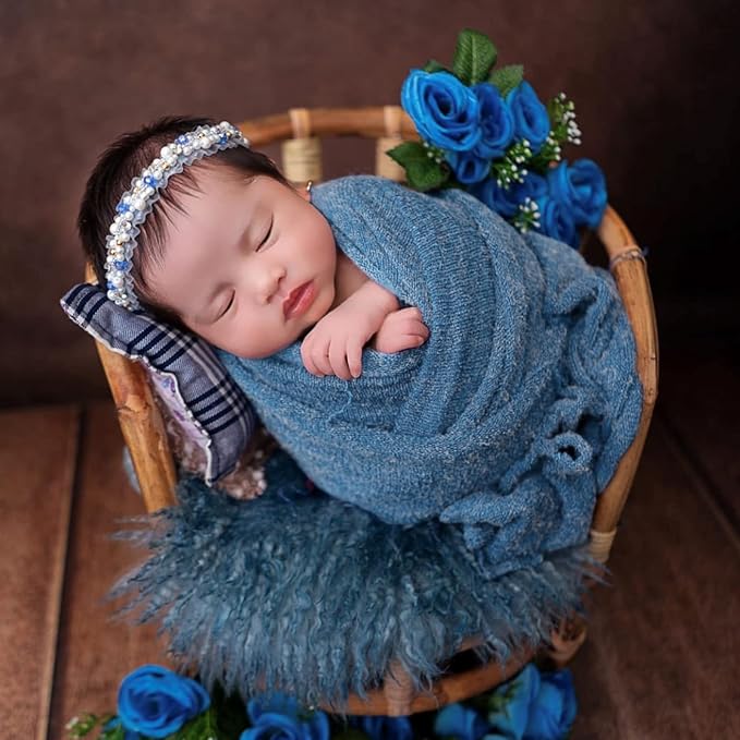 Newborn Photography Props Swaddle Newborn Wraps for Baby Boys Girls Infant Baby Photo Props Shoot Stretch Blanket