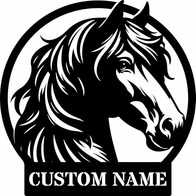 Personalized Horse Head Metal Sign – Indoor or Outdoor Farmhouse/Home Decor- Handcrafted Wall Art