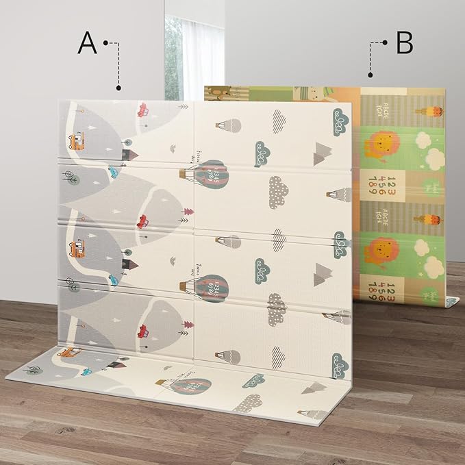 UANLAUO Foldable Baby Play Mat - 71 x 59 Inches, Reversible for Infants to Kids, Anti-Slip for Indoor and Outdoor