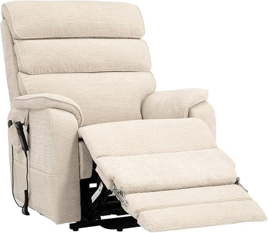 DYNOX 350 LBS Tall Man Power Dual Motor Lift Recliners Chairs for Elderly Lay Flat Lift Chair with Infinite Positions, Heat & Massage, Supports(9198L,Chenille,Beige)