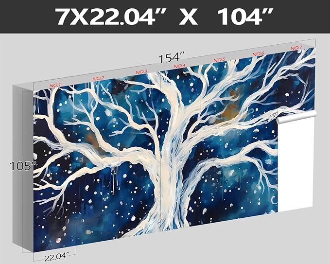 XMPMBM-Graffiti Art backsplash Large Decorative Wallpaper Watercolor Tree Bedroom Bathroom Nursery Room Wall Mural- W 154" X H 105"（112 Square Foot）