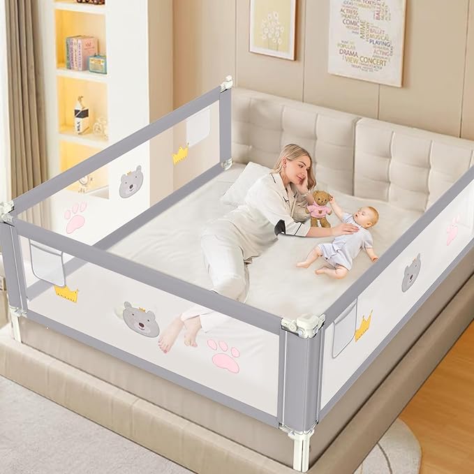 Height Adjustable Bed Rail for Toddlers, Kids Safety Baby Bed Rail for Twin/Full/King/Queen Size Bed (1 Side, 78.7 Inch)