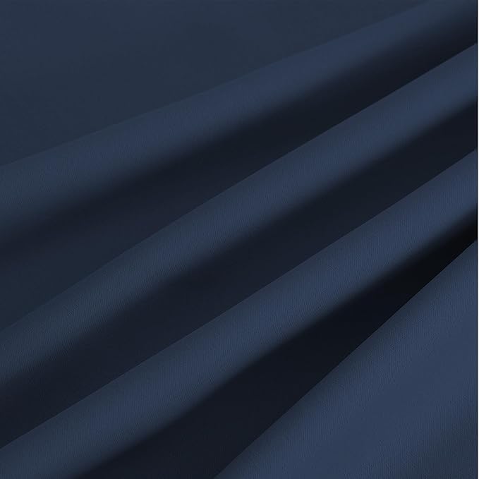 NICETOWN Navy Blue Blackout Curtains 90 inch Long, Thermal Insulated Grommet Privacy Energy Saving Shades for Bedroom, Living Room, Bathroom, Laundry, Patio, Closet, 2 Panels, W52 x L90