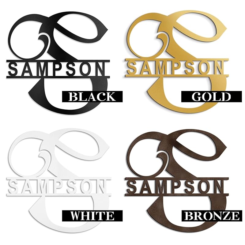 Custom Metal Name Sign Metal Wall Art Split Letter Monogram Family Name Sign Personalized Wedding Gift Fire Pit Sign Outdoor Decor