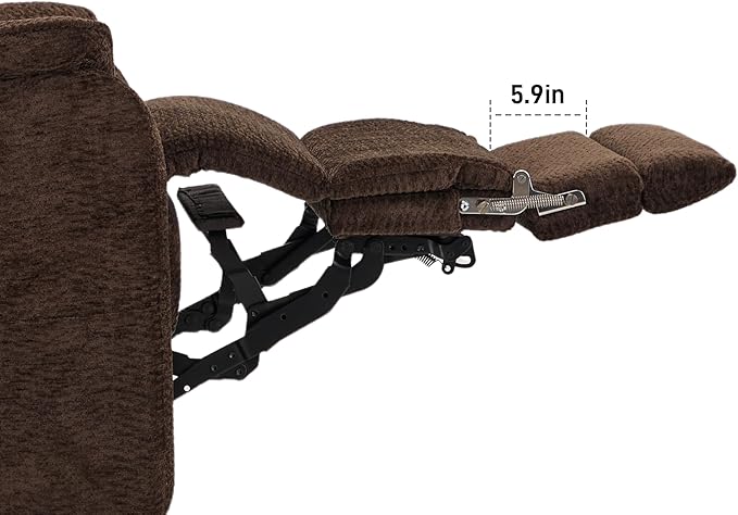 DYNOX 400lbs Big Tall Man Large-Wide Power Dual Motor Lift Recliners Chairs for Elderly, Lay Flat Lift Chair with Infinite Positions, Heat & Massage, Extended Footrest (9298L,Chenille,Brown)