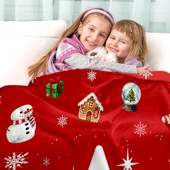 Ship Next Day, Custom Christmas Blanket - Merry Christmas Personalized Blanket, Xmas Gifts for Family Mom Dad Daughter Son Grandkids, for Teen Girls Women Man, Stocking Stuffers