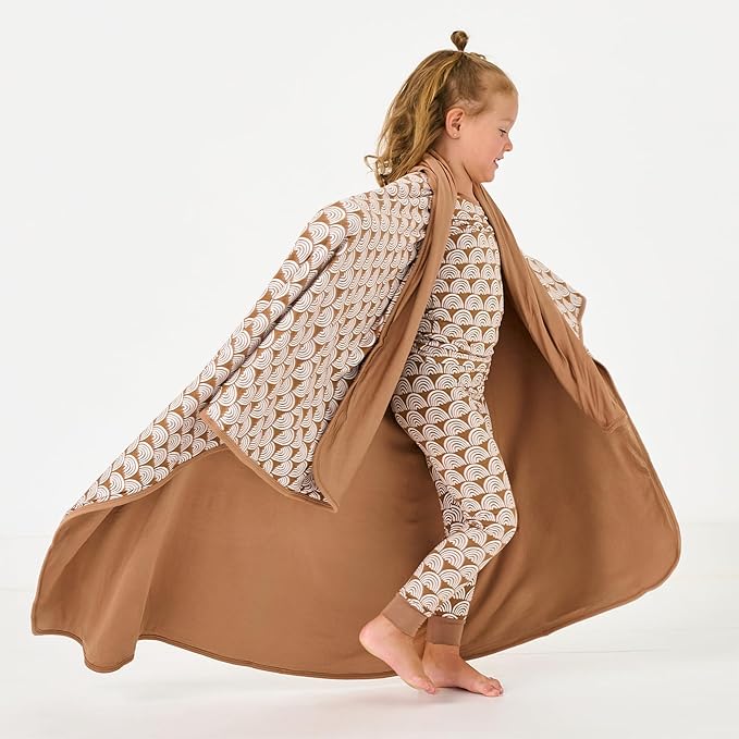 Little Sleepies Cloud Blanket, Soft Viscose from Bamboo Toddler & Baby Blanket for Boys & Girls, Lightweight, Perfect for Hot Sleepers, 50" x 50", Large (Rust Rainbows)