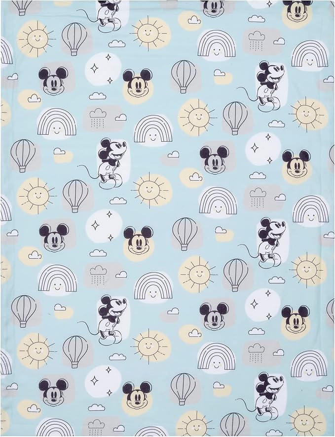 Lambs & Ivy Disney Baby Classic Mickey Mouse Blue/White Soft Fleece Baby Blanket