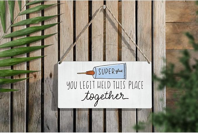 Funny Coworker Farewell Goodbye Sign Gifts Going Away New Beginnings Gifts for Coworkers Women Men Wood Wall Decor 12 × 6 Inch